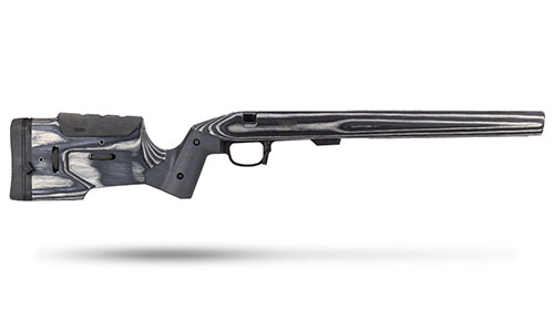 The MDT Timbr Frontier combines traditional wood aesthetics with modern V-Block bedding, adjustable features, and M-LOK compatibility for versatile shooting.